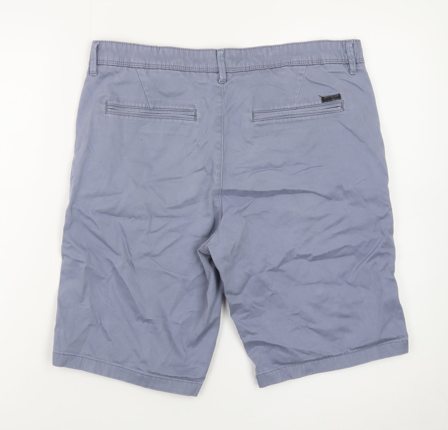Jack & Jones Men Blue Chino Shorts M Regular Fit Cotton Stretch