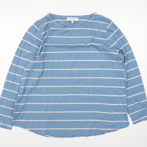 Carolyn Donnelly Women’s Blue Striped Cotton Long Sleeve T-Shirt XL