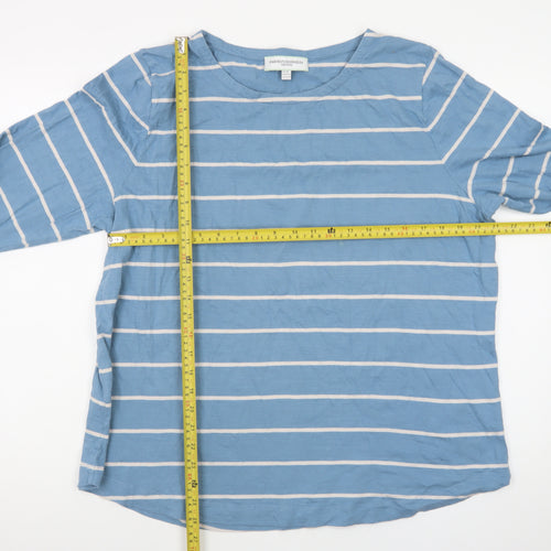 Carolyn Donnelly Women’s Blue Striped Cotton Long Sleeve T-Shirt XL