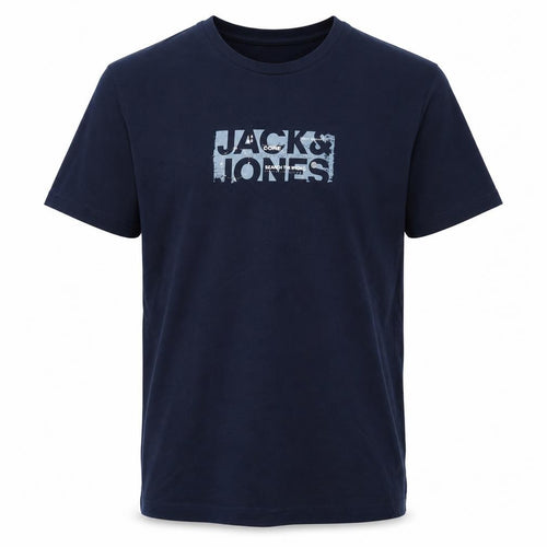 Jack & Jones Men's Blue Crew Neck Graphic Print T-Shirt M