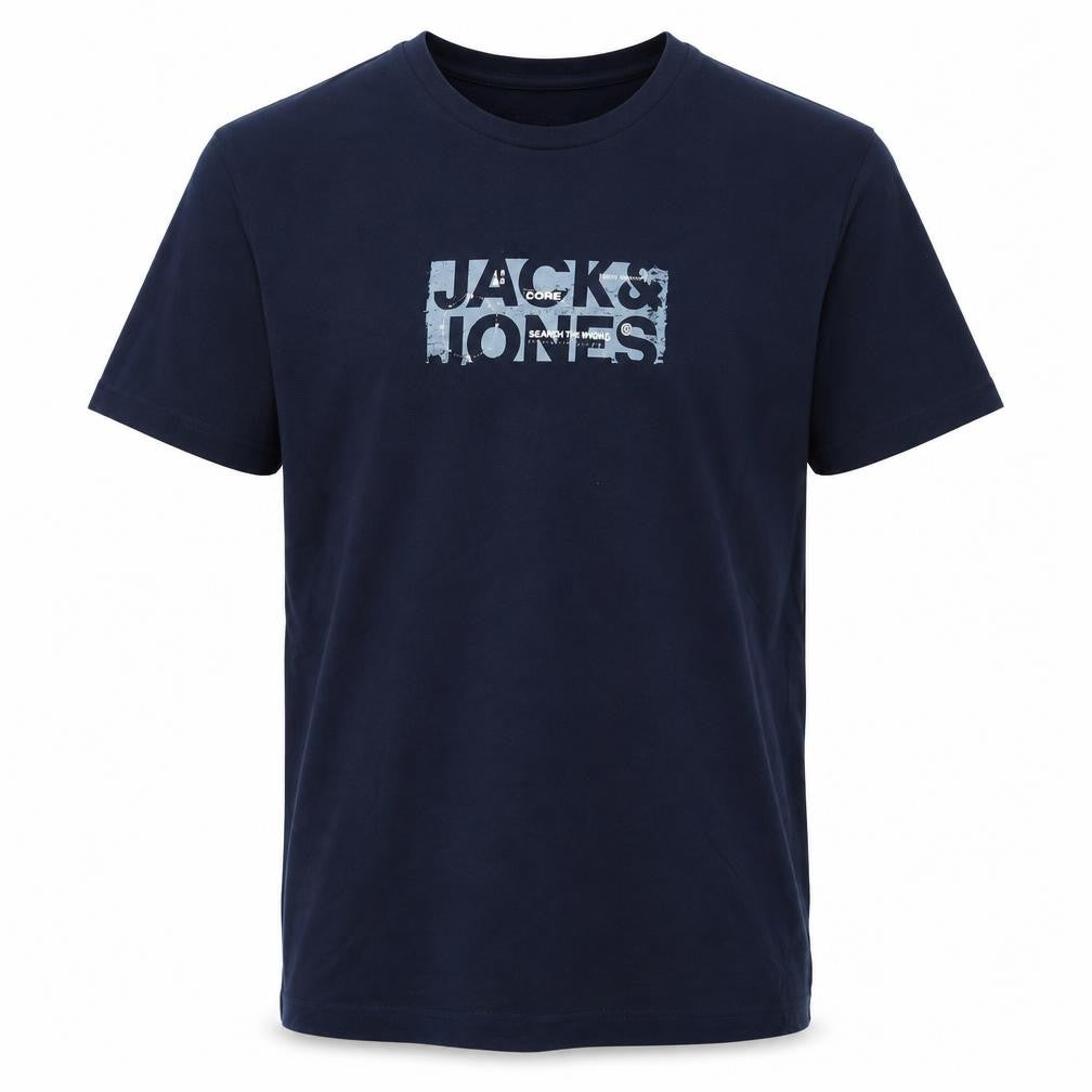 Jack & Jones Men's Blue Crew Neck Graphic Print T-Shirt M