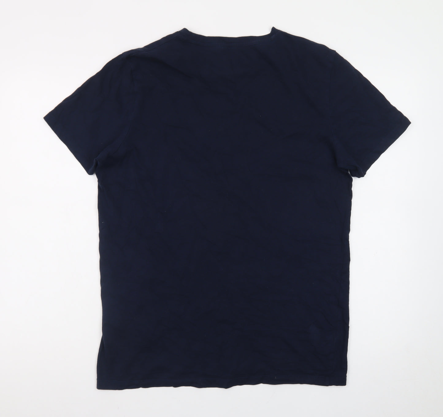 Jack & Jones Men's Blue Crew Neck Graphic Print T-Shirt M