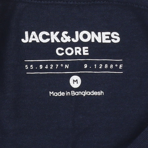 Jack & Jones Men's Blue Crew Neck Graphic Print T-Shirt M