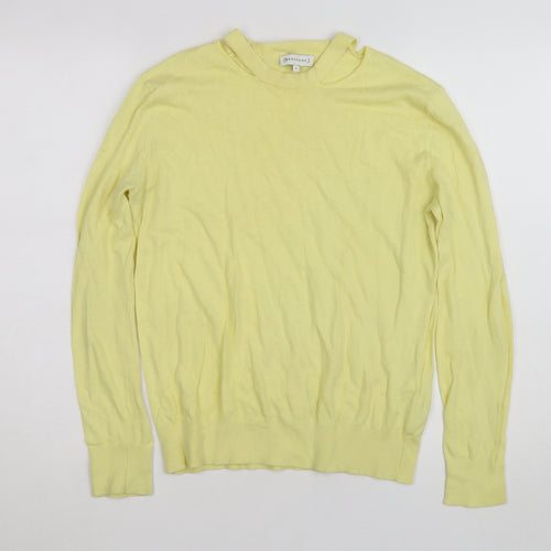Warehouse Women’s Yellow Cotton Crew Neck Jumper Size 6