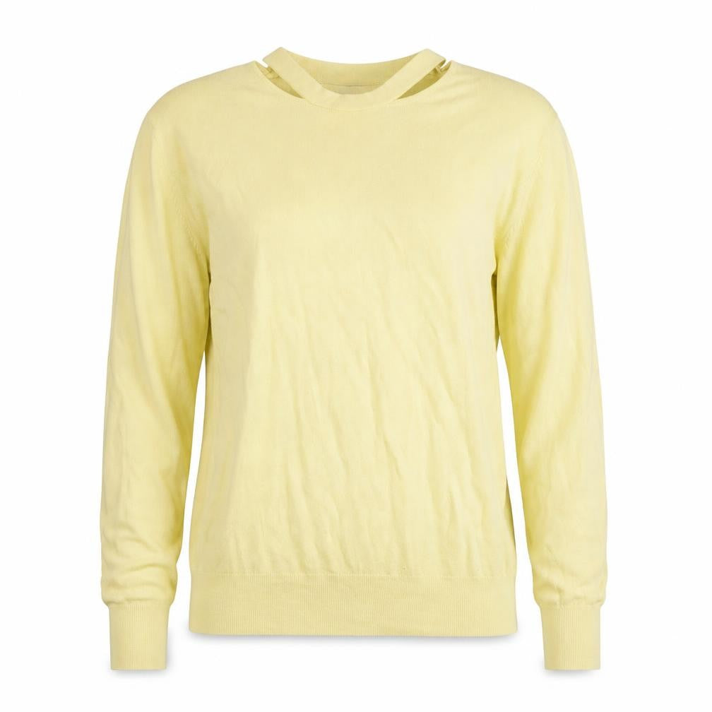 Warehouse Women’s Yellow Cotton Crew Neck Jumper Size 6