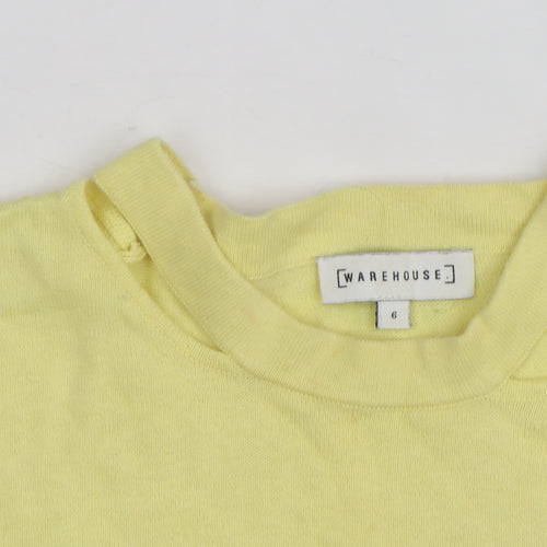 Warehouse Women’s Yellow Cotton Crew Neck Jumper Size 6