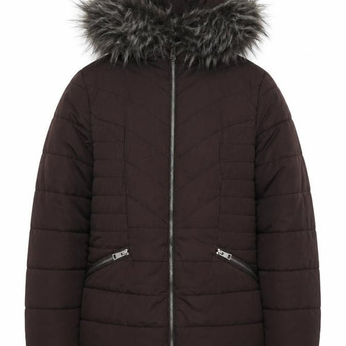 New Look 915 Girls Brown Faux Fur Hooded Puffer Jacket Age 12-13 Years