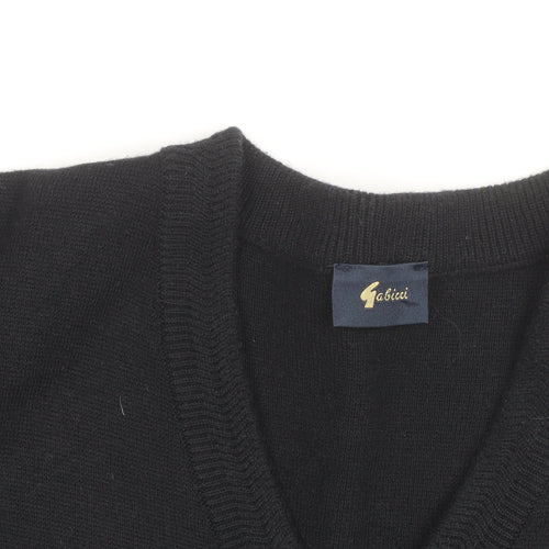 Gabicci Men’s Black Wool Blend V-Neck Pullover Jumper L