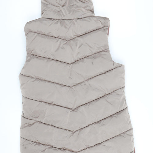 Next Teens Beige Hooded Puffer Waistcoat 12 Years Polyester