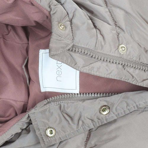 Next Teens Beige Hooded Puffer Waistcoat 12 Years Polyester