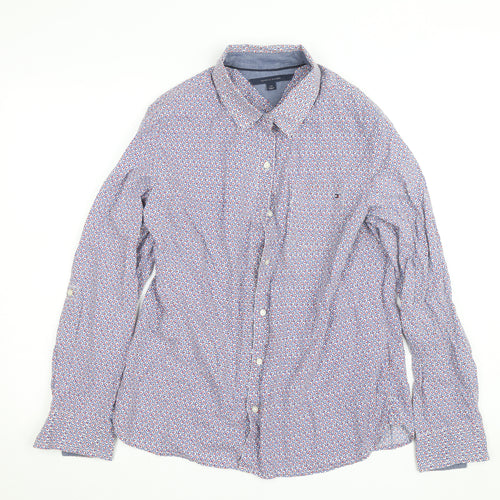 Tommy Hilfiger Men's Multicoloured Floral Cotton Long Sleeve Button-Up Shirt Size L