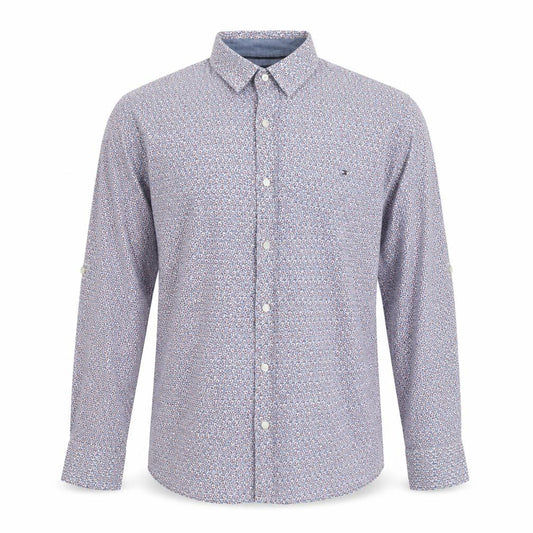 Front view of Tommy Hilfiger Men's Multicoloured Floral Cotton Long Sleeve Button-Up Shirt, size L