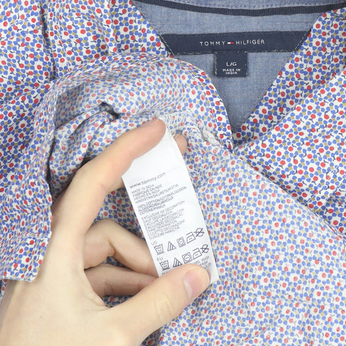 Tommy Hilfiger Men's Multicoloured Floral Cotton Long Sleeve Button-Up Shirt Size L