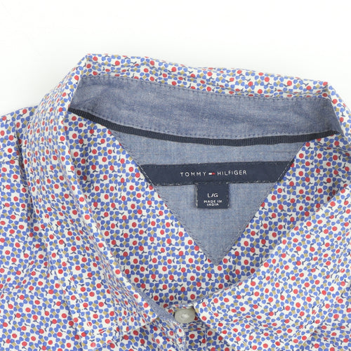 Tommy Hilfiger Men's Multicoloured Floral Cotton Long Sleeve Button-Up Shirt Size L