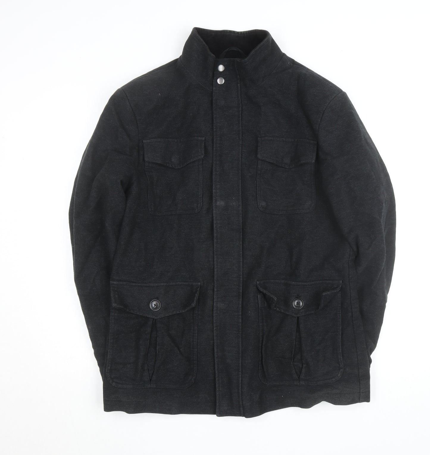 Next Men's Black Italian Moleskin Military Jacket Medium