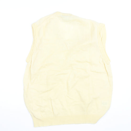 Marks and Spencer Women Beige Wool V-Neck Sleeveless Vest Jumper Size 16