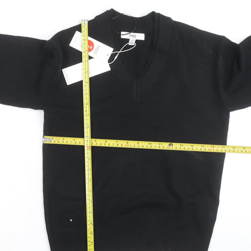 Marks and Spencer Men's Black V-Neck Pullover Jumper XS