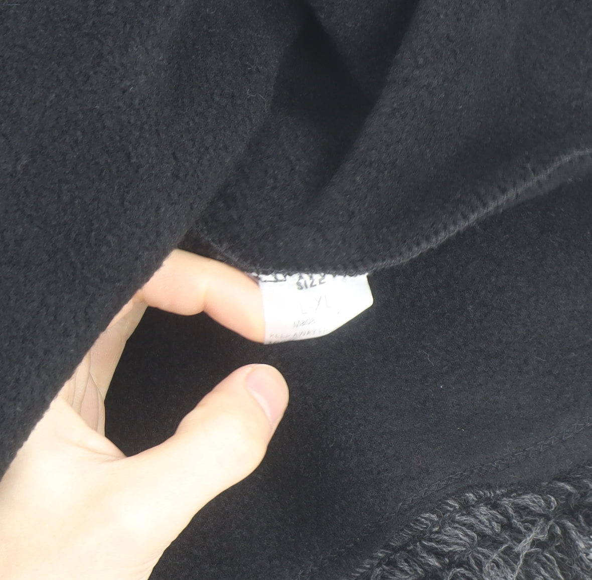 Feminine Women's Black Check Hooded Cape Poncho L