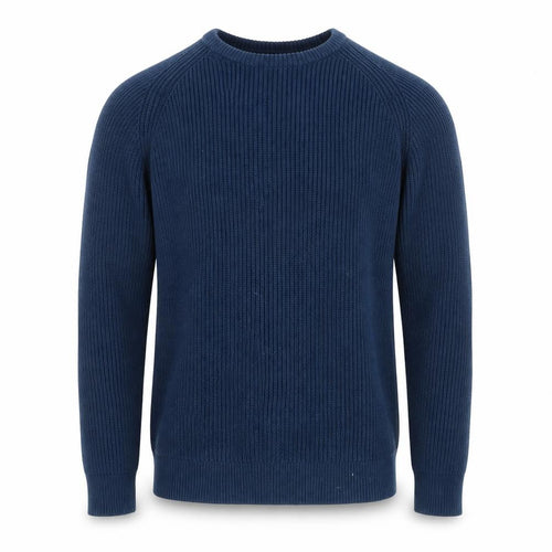 Jigsaw Men's Blue Cotton Crew Neck Chunky Knit Jumper XL