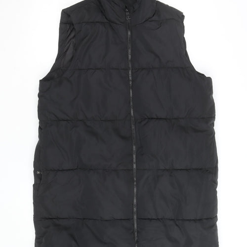 ONLY Women's Black Puffer Hooded Long Sleeveless Waistcoat XL