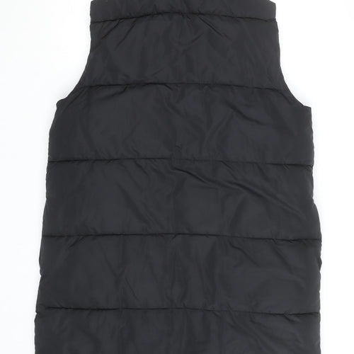 ONLY Women's Black Puffer Hooded Long Sleeveless Waistcoat XL