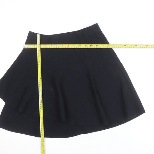 Zara Women Black A-Line Short Stretch Knit Skirt Size M