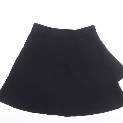 Zara Women Black A-Line Short Stretch Knit Skirt Size M