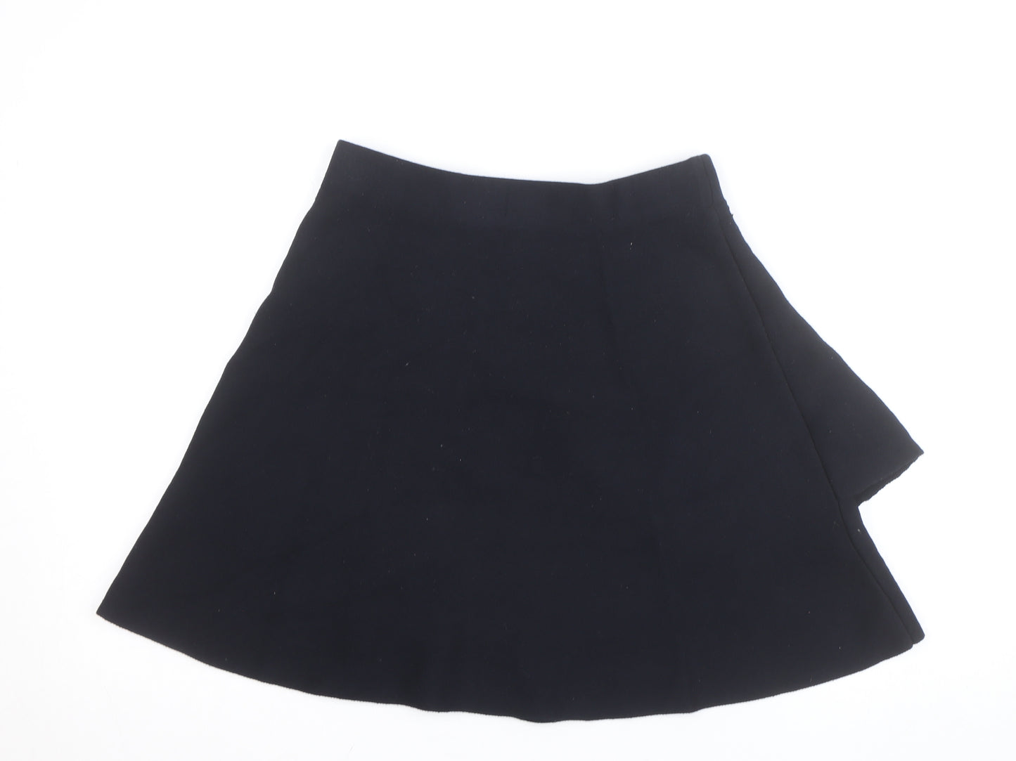 Zara Women Black A-Line Short Stretch Knit Skirt Size M