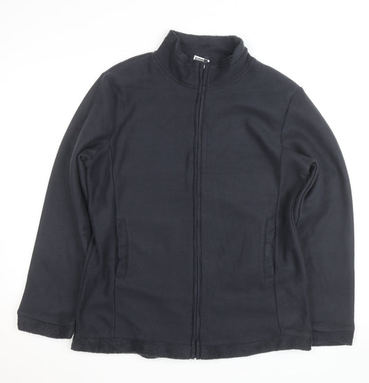 Anne de Lançay Men's Black Fleece Lined Full Zip Jacket Size M