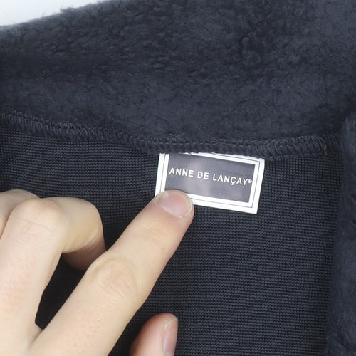 Anne de Lançay Men's Black Fleece Lined Full Zip Jacket Size M