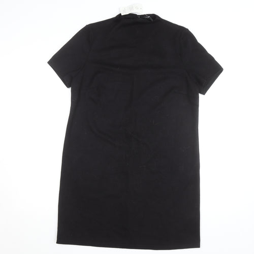 New Look Women's Black Size 14 Shift Dress Short Sleeve Knit