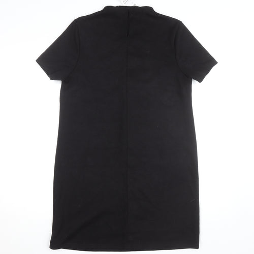 New Look Women's Black Size 14 Shift Dress Short Sleeve Knit