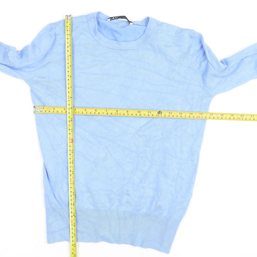 Zara Womens Blue XL Crew Neck Knit Pullover Jumper