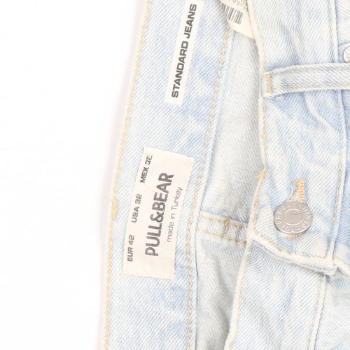 Pull & Bear Women's Light Blue Standard Jeans Size 14 High Rise