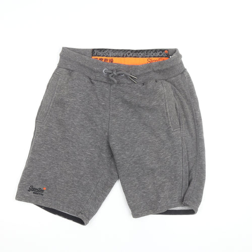 Superdry Men's Grey Slim Fit Sweat Shorts Size M Activewear