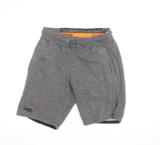 Superdry Men's Grey Slim Fit Sweat Shorts Size M Activewear