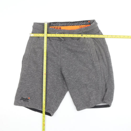 Superdry Men's Grey Slim Fit Sweat Shorts Size M Activewear
