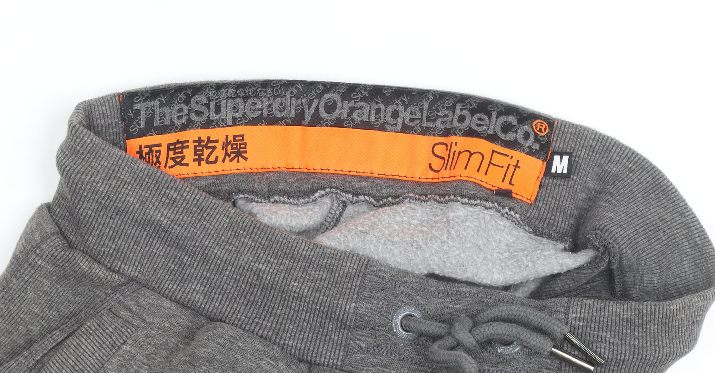 Superdry Men's Grey Slim Fit Sweat Shorts Size M Activewear