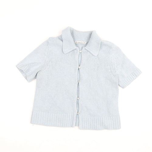 Abercrombie & Fitch Women's Blue Collared Knit Cardigan M