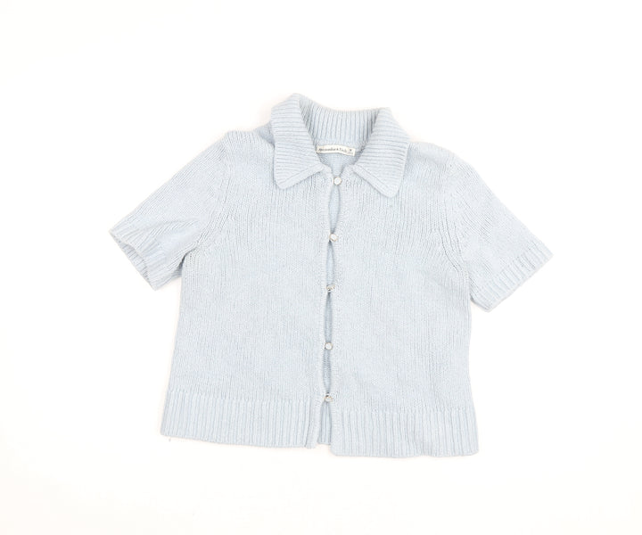 Abercrombie & Fitch Women's Blue Collared Knit Cardigan M