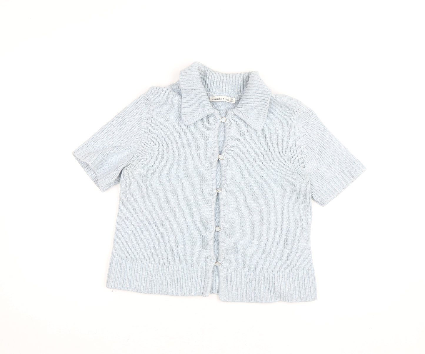 Abercrombie & Fitch Women's Blue Collared Knit Cardigan M