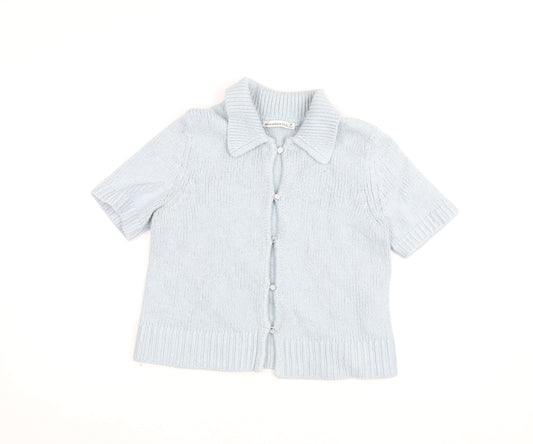 Abercrombie & Fitch Women's Blue Collared Knit Cardigan M