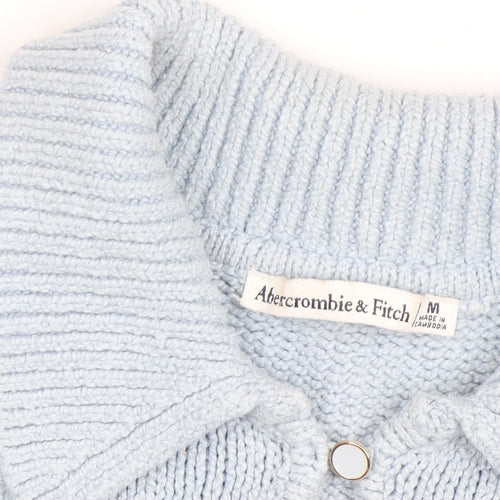 Abercrombie & Fitch Women's Blue Collared Knit Cardigan M