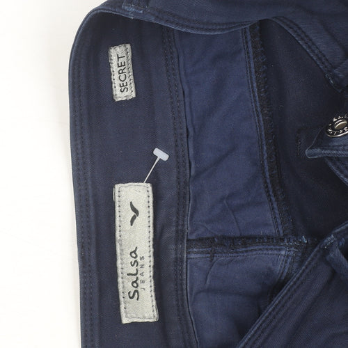 Salsa Jeans Women’s Navy Blue Slim Trousers Size 30 Straight Leg