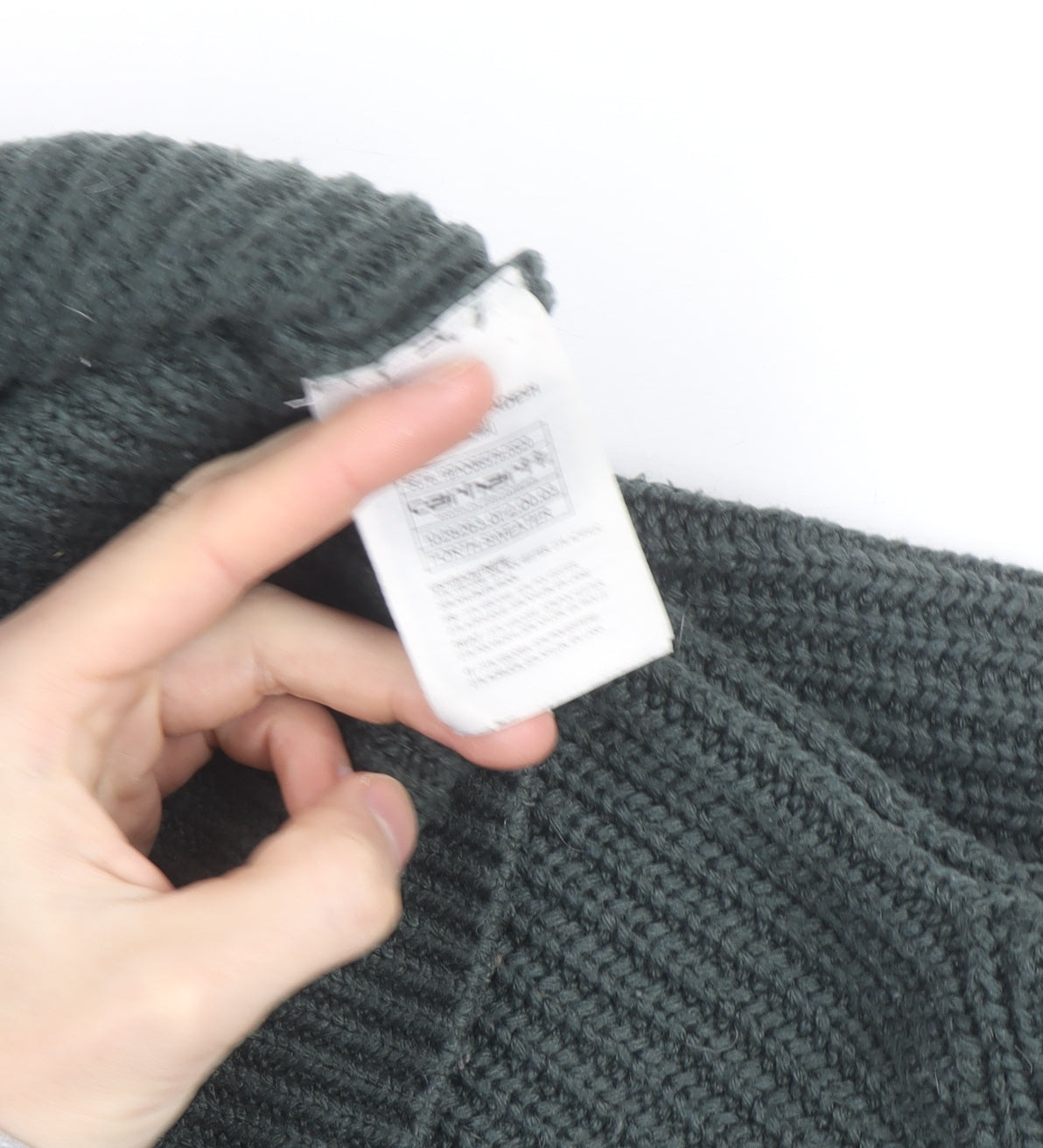 Carhartt WIP Men's Green L Cable-Knit Crew Neck Pullover Jumper
