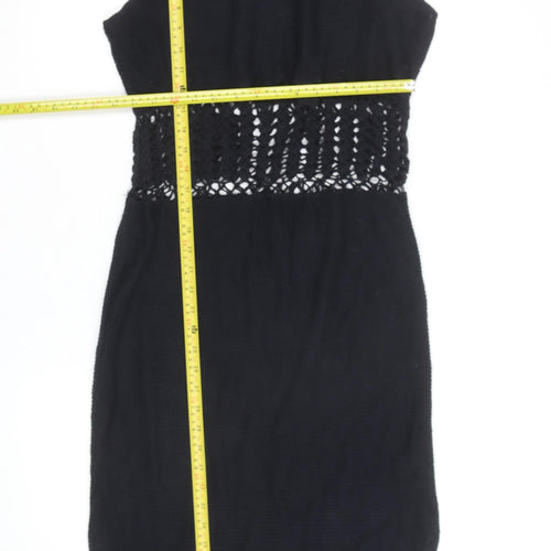 ASOS Women’s Black Knit Crochet Bodycon Dress Size 12
