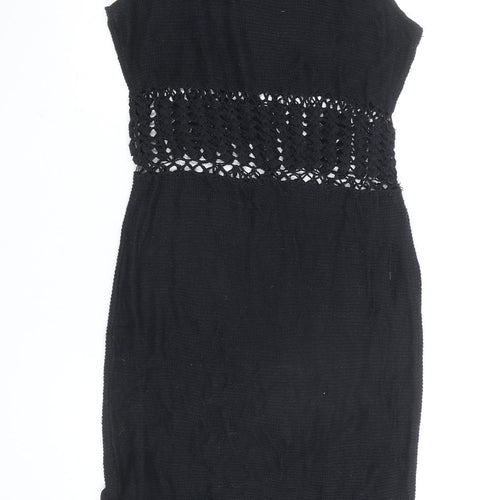 ASOS Women’s Black Knit Crochet Bodycon Dress Size 12