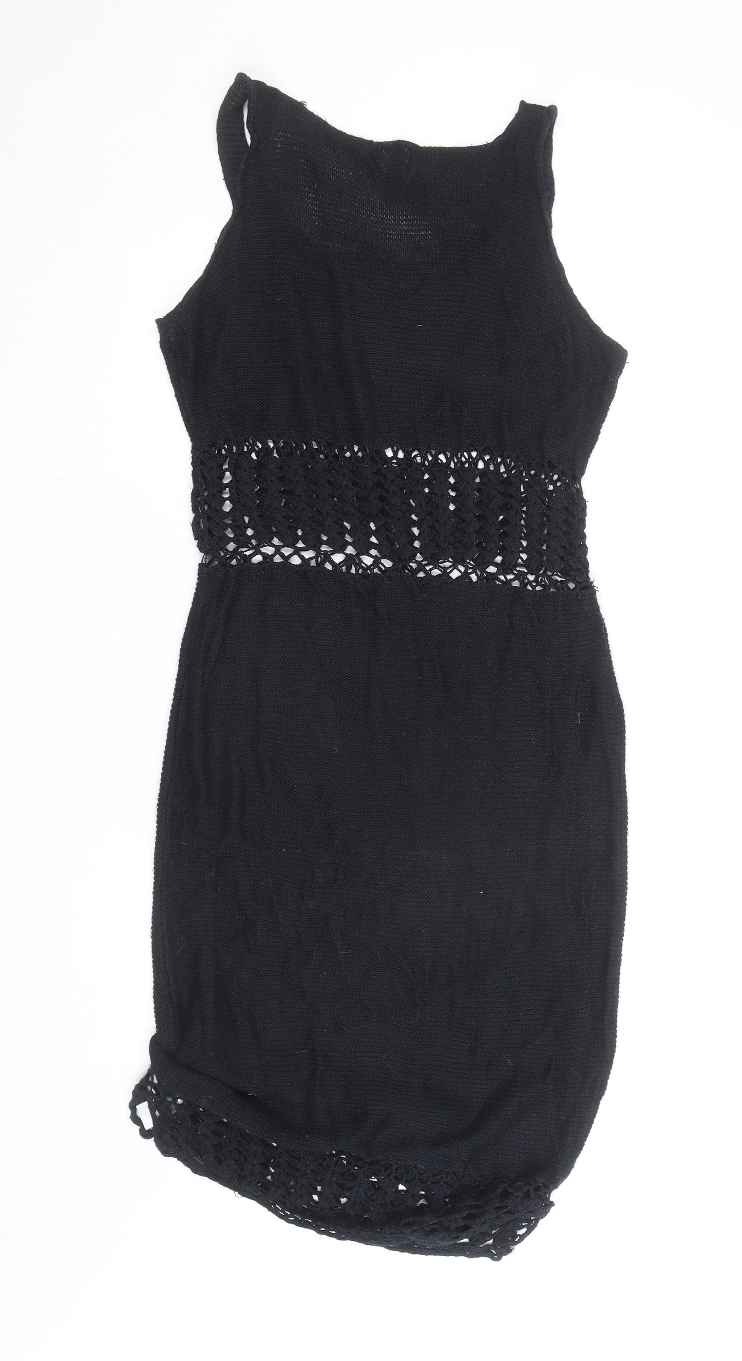 ASOS Women’s Black Knit Crochet Bodycon Dress Size 12