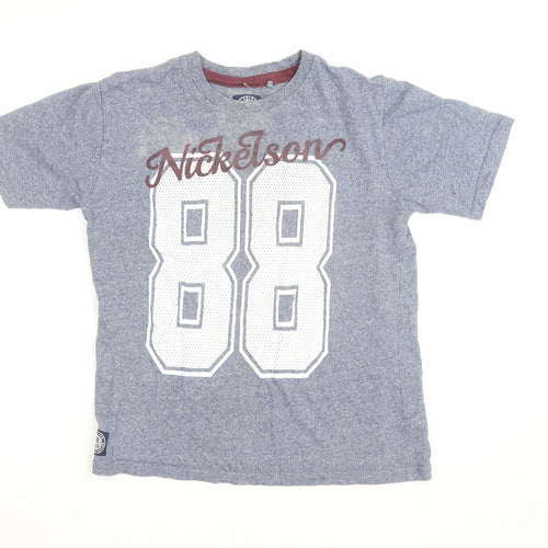 Nickelson Blue Graphic 88 Sports T-Shirt Teens 13 Crew Neck