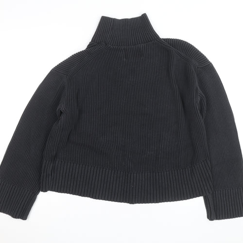 Calvin Klein Jeans Womens Black 2XL Ribbed Roll Neck Pullover Jumper